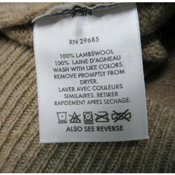 VTG Pendleton 100% Virgin Lambs Wool Machine Washable VNeck Sweater Tan Mens XXL - Picture 6 of 6